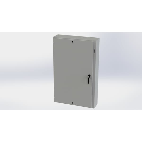 3 Point Latch with Padlock Handle Electrical Enclosures, 60 in H, 10 in D, 37.38 in W, Carbon Steel